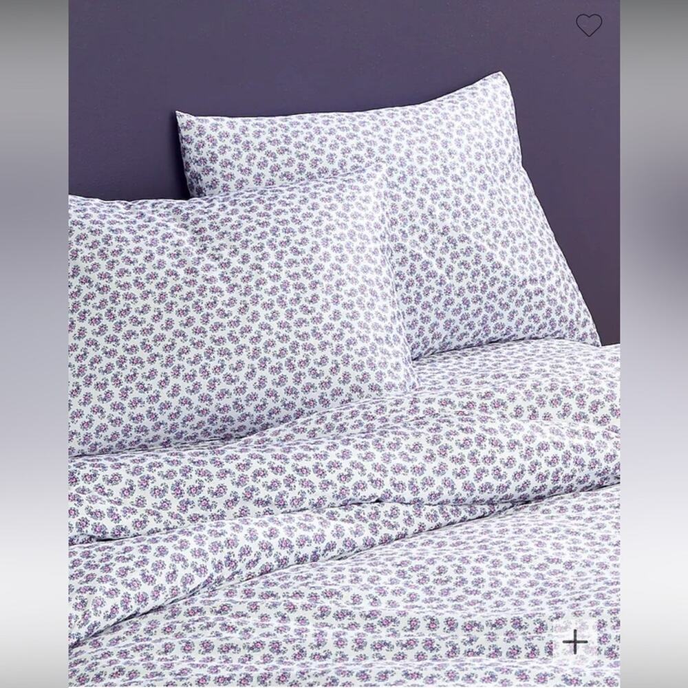 J. Crew Twin/Twin XL Duvet Set in Purple & White Paisley Print NEW